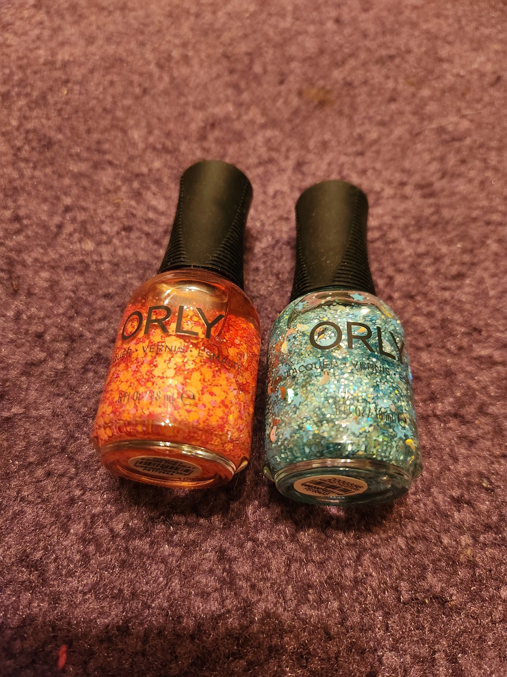 ORLY Glitter Nail Polish Duo — Orange & Blue Sparkle